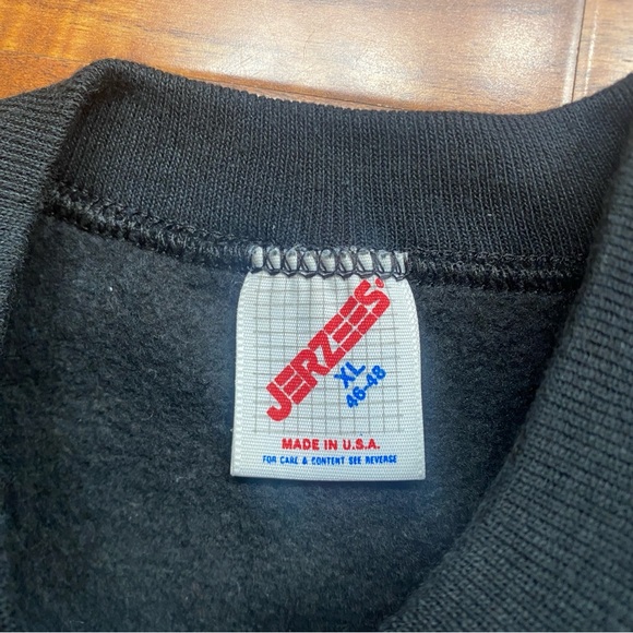 Vintage Women's Jerzees Black Quilted Star Crew Sweatshirt Size XL Cottagecore - Picture 12 of 16